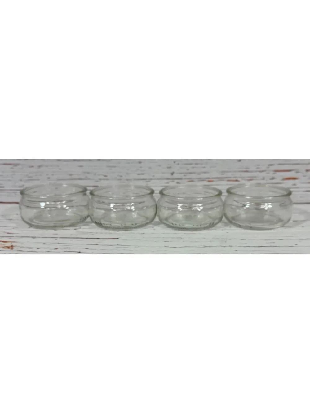 Clear Glass Dessert Ramekins Round Bowls 3.25” Set of 4 Condiments Or Prep Gü